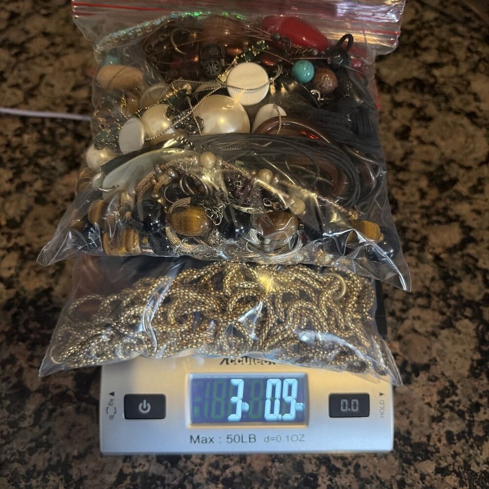 3+lbs Mystery Jewelry Jar - Vintage to Modern ALL Wearable Jewelry - HUGE LOT